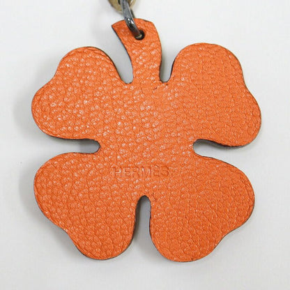 Hermes Clover Charm Green Orange Leather