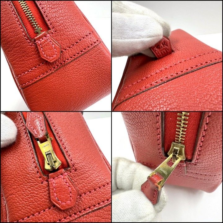 Hermes Mini Plume 20 Handbag Chevre Rouge Casac :rouge Kazak
