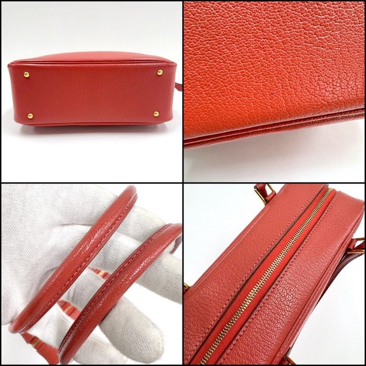 Hermes Mini Plume 20 Handbag Chevre Rouge Casac :rouge Kazak