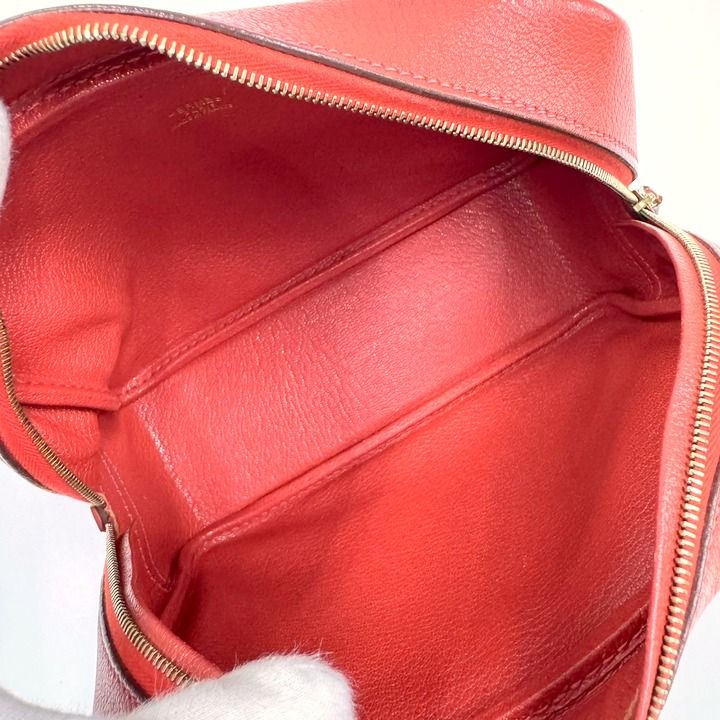 Hermes Mini Plume 20 Handbag Chevre Rouge Casac :rouge Kazak