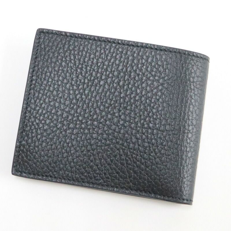 Gucci Interlocking G-bifold Compact Wallet Black Blue Leather
