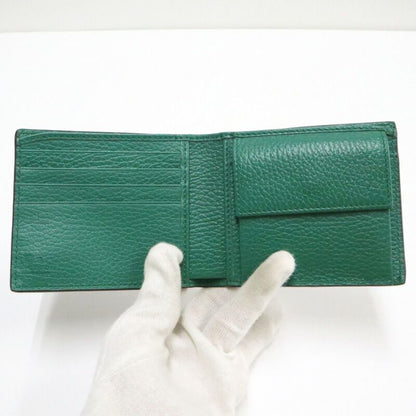 Gucci Interlocking G-bifold Compact Wallet Black Green Leather