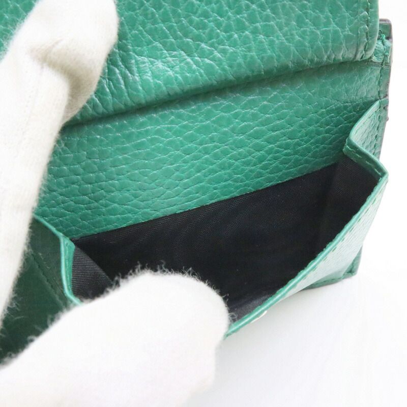 Gucci Interlocking G-bifold Compact Wallet Black Green Leather