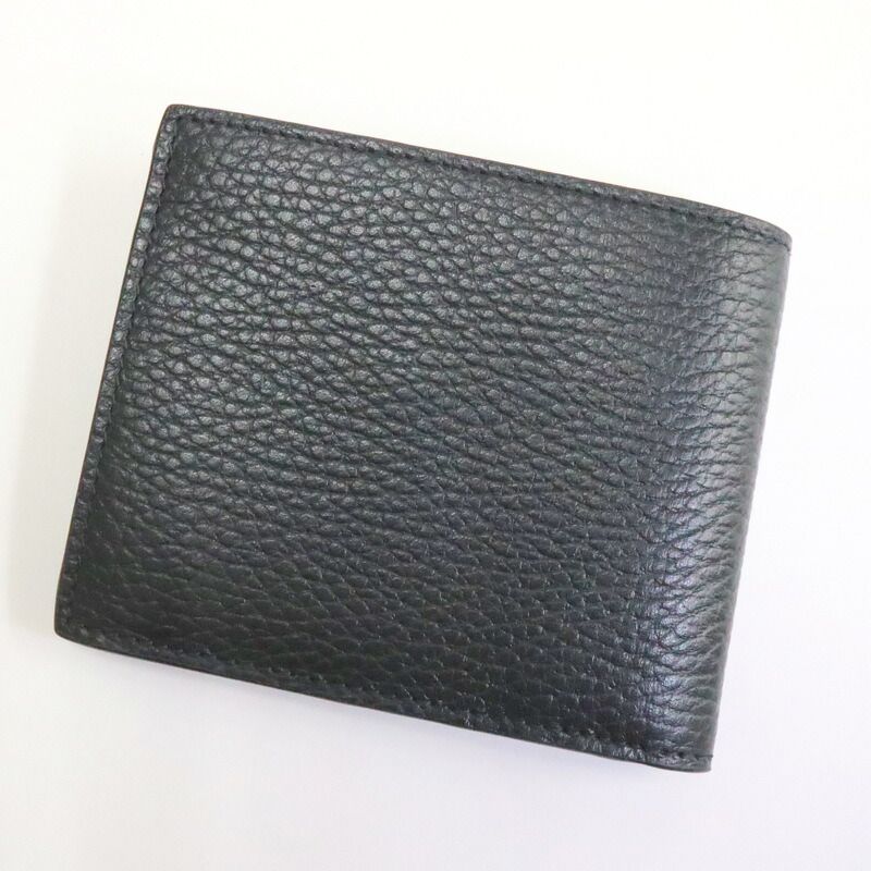 Gucci Interlocking G-bifold Compact Wallet Black Green Leather