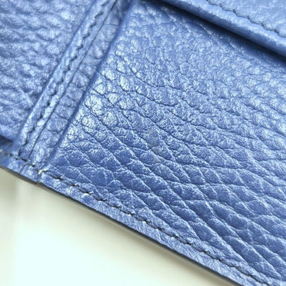 Gucci Interlocking Bifold Compact Wallet Black Blue Leather