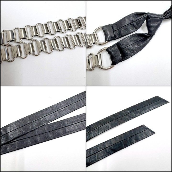 Louis Vuitton Choker Leather Black Silver