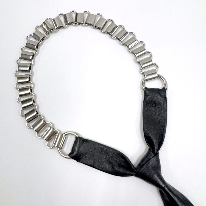 Louis Vuitton Choker Leather Black Silver