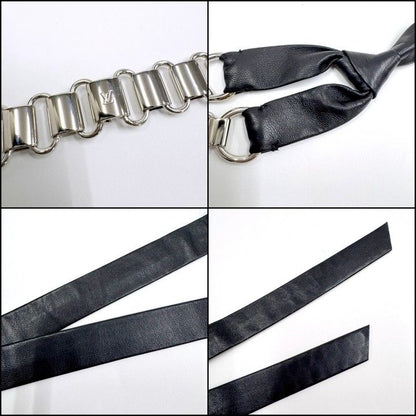 Louis Vuitton Choker Leather Black Silver