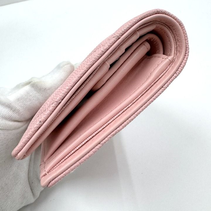 Chanel Small Flap Wallet Star CC Caviar Leather Pink Silver