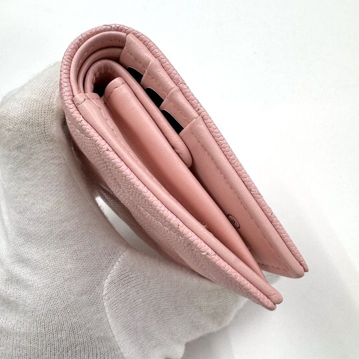 Chanel Small Flap Wallet Star CC Caviar Leather Pink Silver