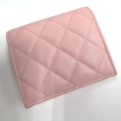 Chanel Small Flap Wallet Star CC Caviar Leather Pink Silver