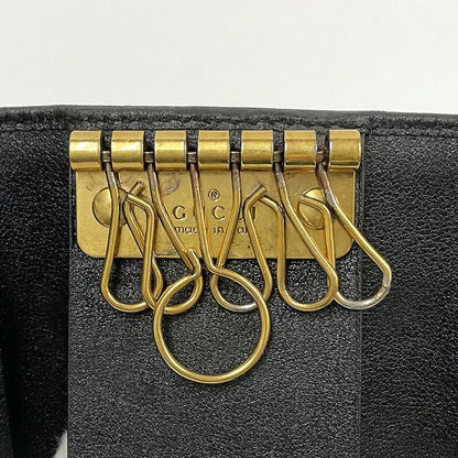 Gucci Key Case Leather Black Key Holder