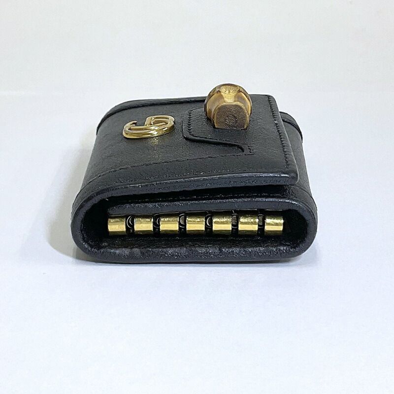 Gucci Key Case Leather Black Key Holder