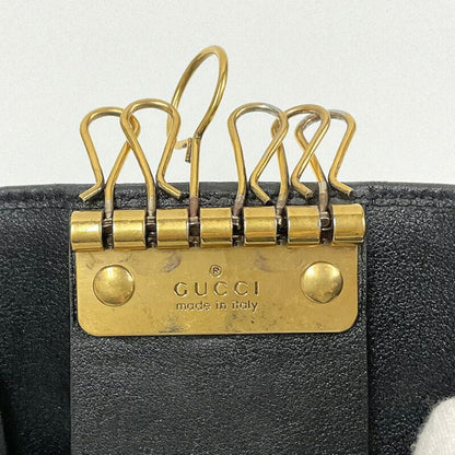 Gucci Key Case Leather Black Key Holder