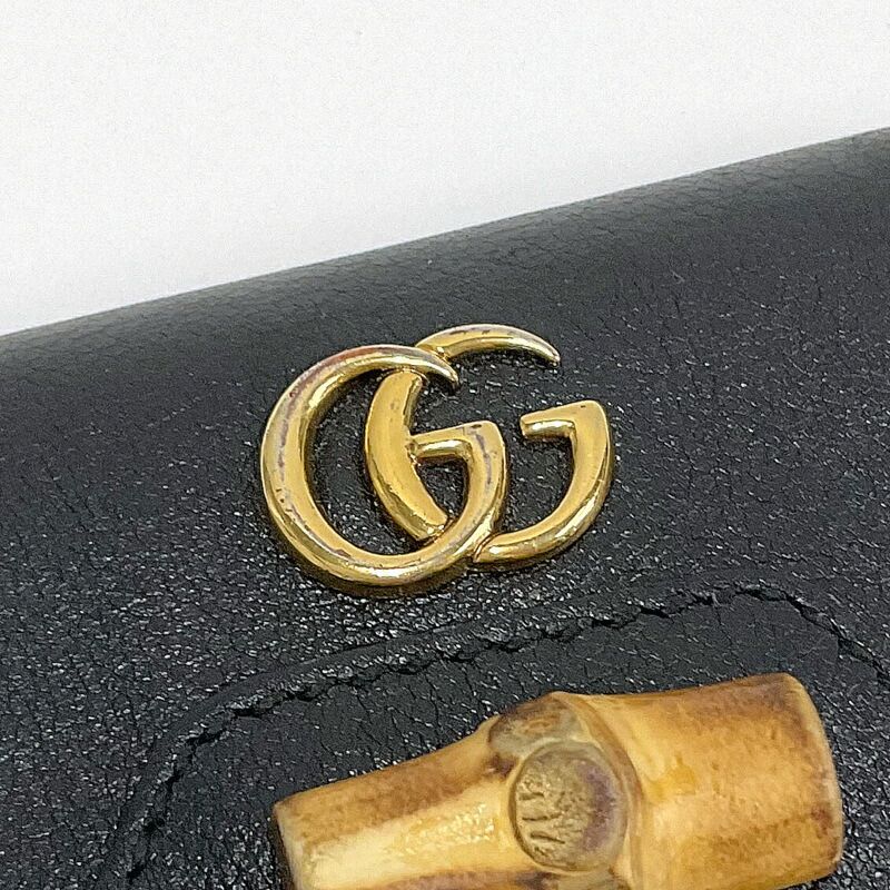 Gucci Key Case Leather Black Key Holder