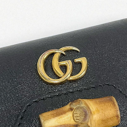 Gucci Key Case Leather Black Key Holder