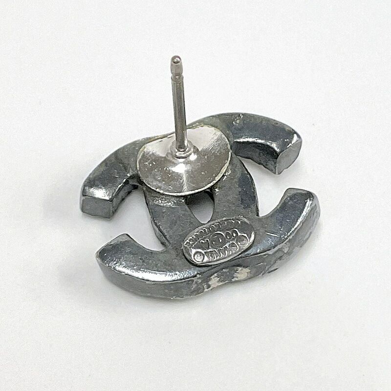 Chanel Earrings CC Mark Antique Metal