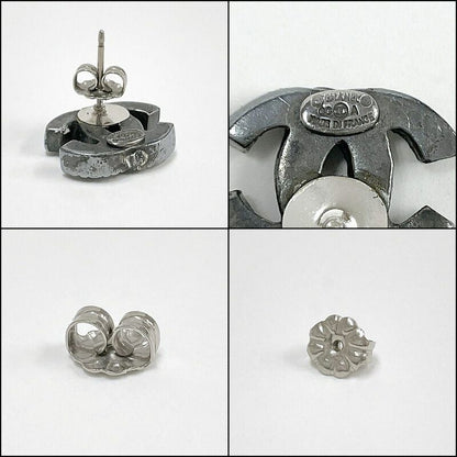 Chanel Earrings CC Mark Antique Metal