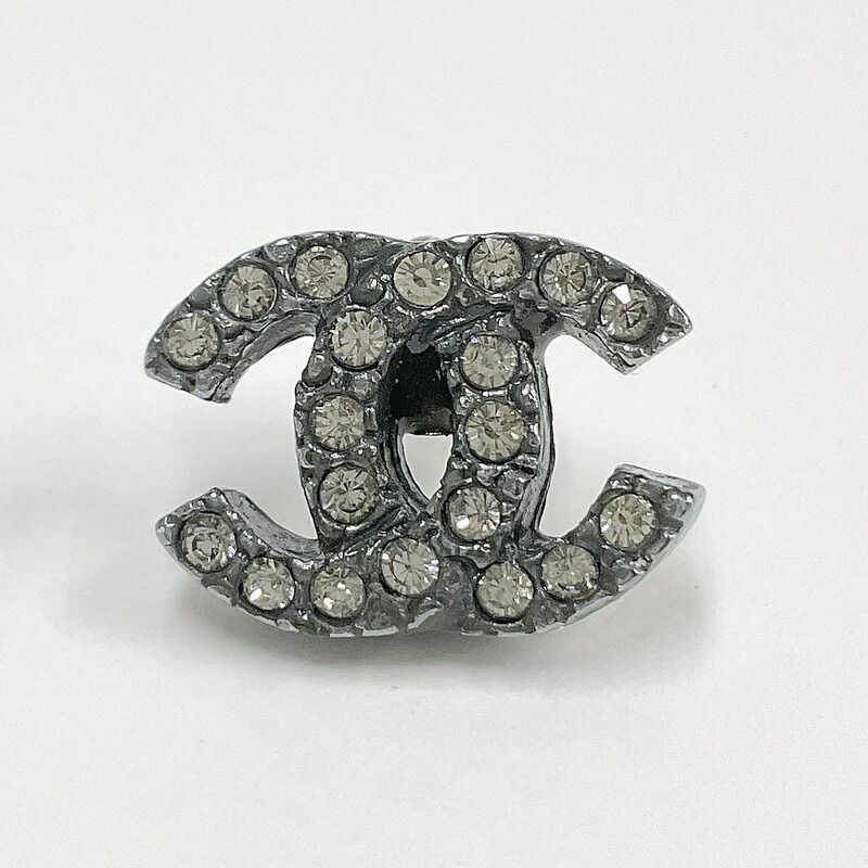 Chanel Earrings CC Mark Antique Metal
