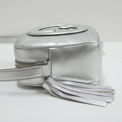 Gucci Blondie Small Shoulder Bag Silver Leather :silver