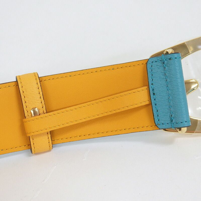 Gucci Belt Leather Light Blue Yellow :light