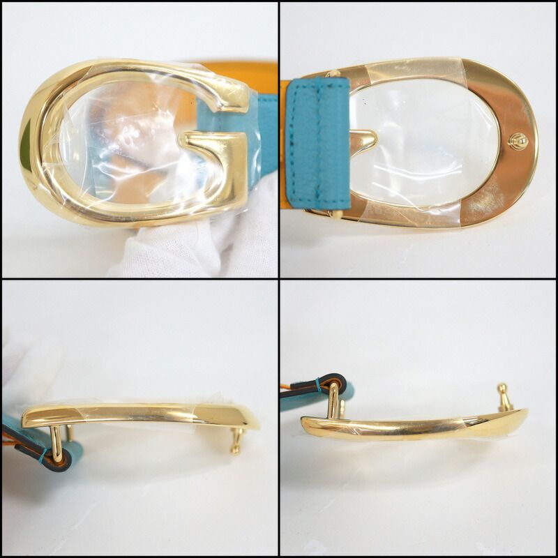 Gucci Belt Leather Light Blue Yellow :light