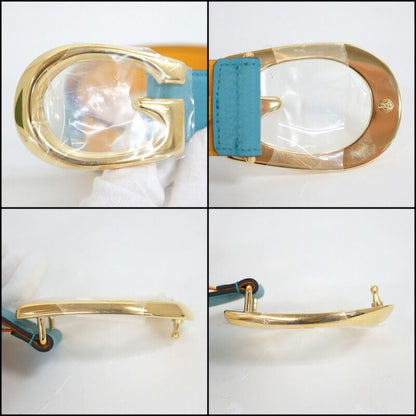 Gucci Belt Leather Light Blue Yellow :light