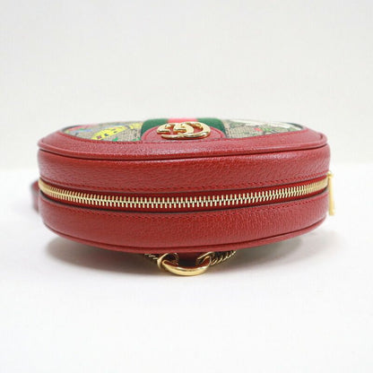 Gucci Mini Circle Backpack Ophidia GG Flora Leather Khaki Red