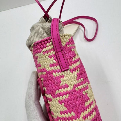 Loewe Square Pocket Shoulder Bag Anagram Irakaya Calf Natural Pink : Natural