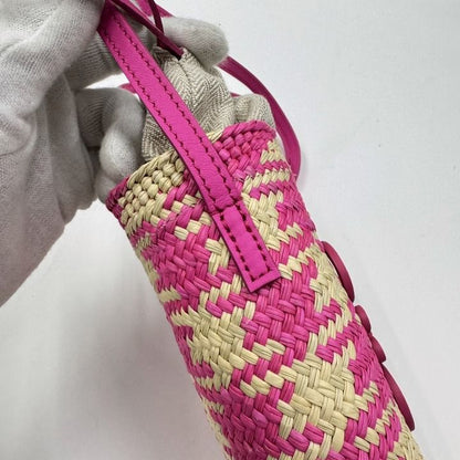 Loewe Square Pocket Shoulder Bag Anagram Irakaya Calf Natural Pink : Natural
