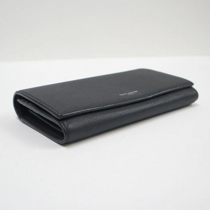 Saint Laurent Flap Wallet Leather Black Silver