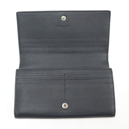 Saint Laurent Flap Wallet Leather Black Silver
