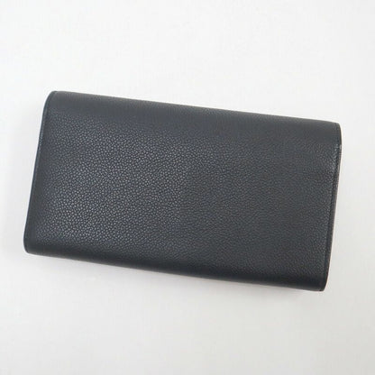 Saint Laurent Flap Wallet Leather Black Silver