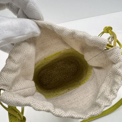 Loewe Square Pocket Shoulder Bag Irakaya Calf Natural Lime Green : Natural