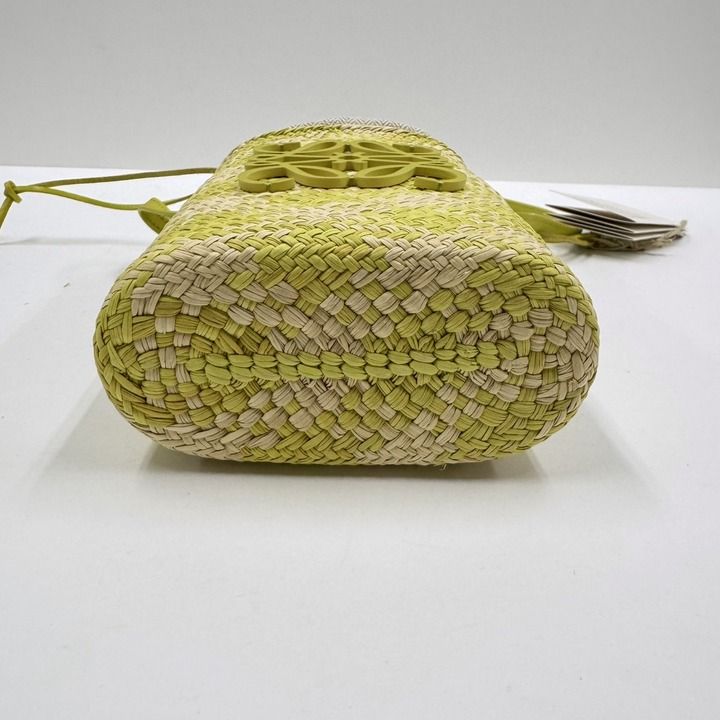 Loewe Square Pocket Shoulder Bag Irakaya Calf Natural Lime Green : Natural