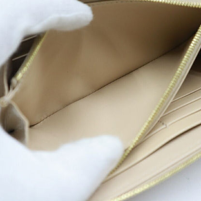 Celine Large Zip Wallet Grain Calf Beige
