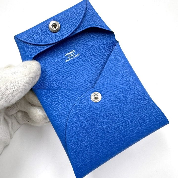Hermes Bastia Coin Case Chevre Bleu Zanzibar :blue-zanzibar