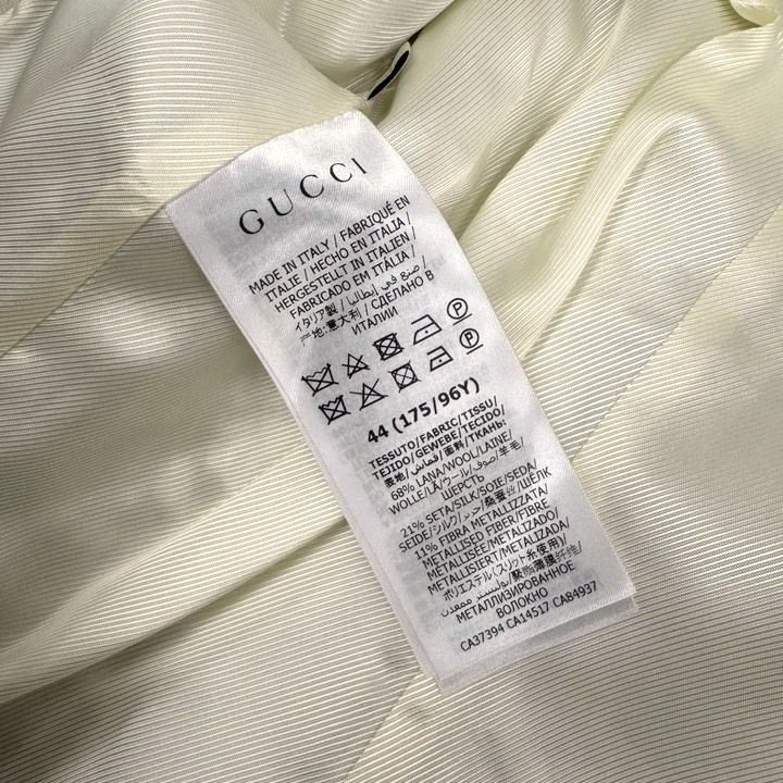 Gucci Interlocking Terre Jacket 68% Wool 44 :gg Glitter X Gray