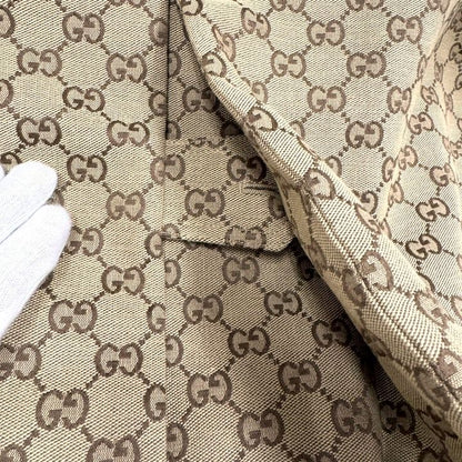 Gucci Trench Coat with Belt Cotton Beige Brown 40 X