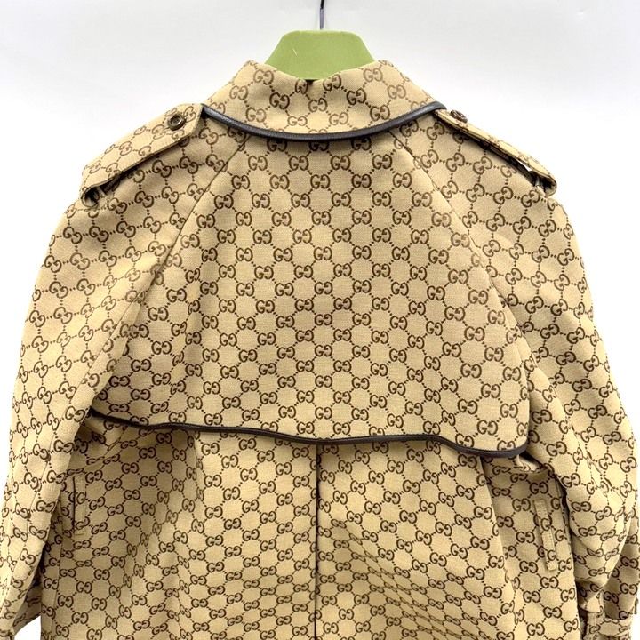 Gucci Trench Coat with Belt Cotton Beige Brown 40 X