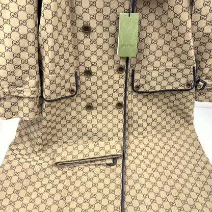 Gucci Trench Coat with Belt Cotton Beige Brown 40 X