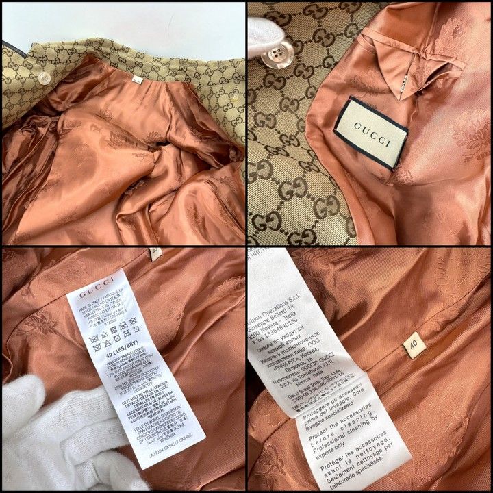 Gucci Trench Coat with Belt Cotton Beige Brown 40 X