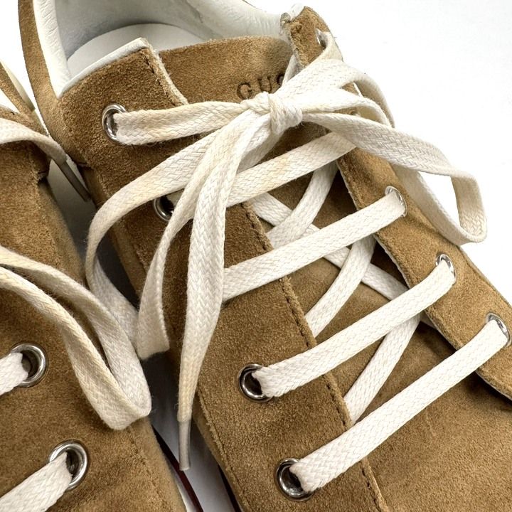 Gucci Low Cut Sneakers Brown Suede Resin 6.5