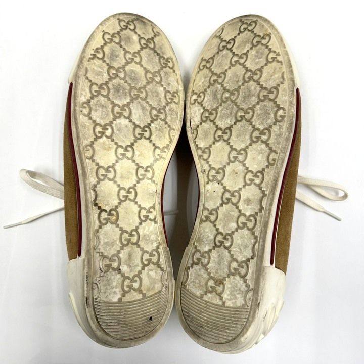 Gucci Low Cut Sneakers Brown Suede Resin 6.5