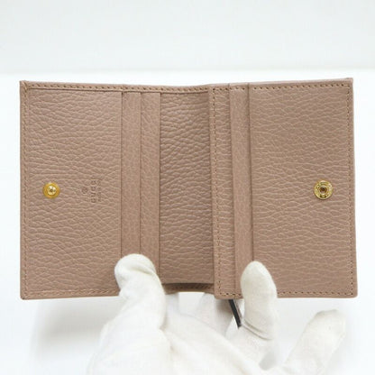 Gucci Bifold Wallet GG Marmont Leather Pink Beige