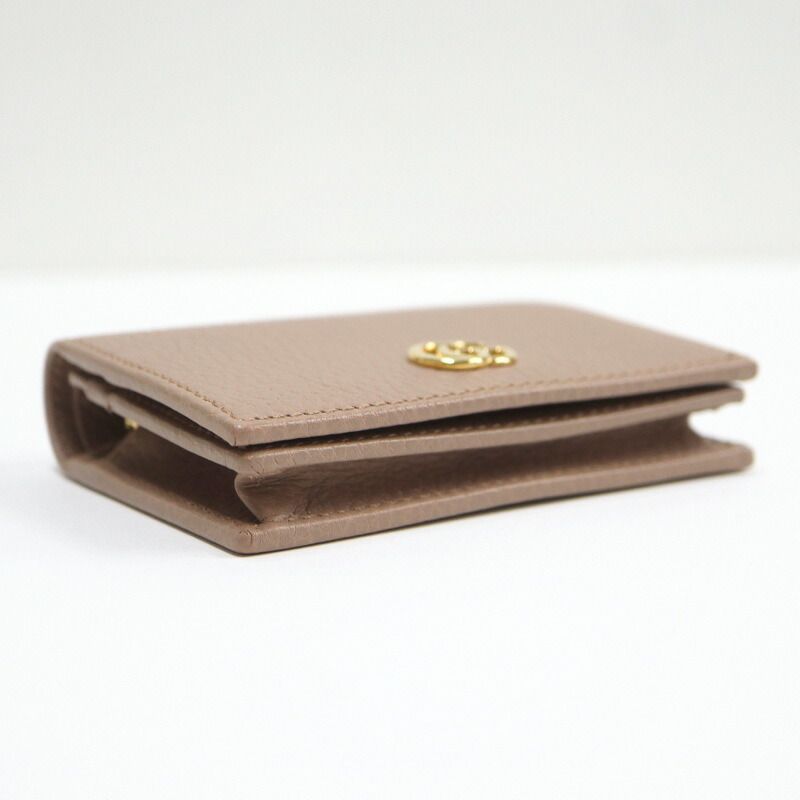 Gucci Bifold Wallet GG Marmont Leather Pink Beige