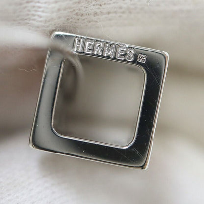 Hermes Cage Ash Necklace Cube Silver Orange :silver