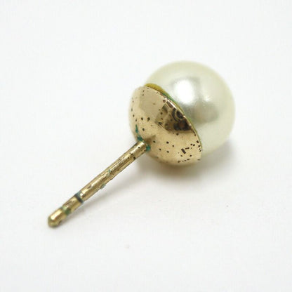 Dior Earrings Costume Pearl Gold Plated