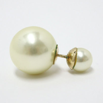 Dior Earrings Costume Pearl Gold Plated