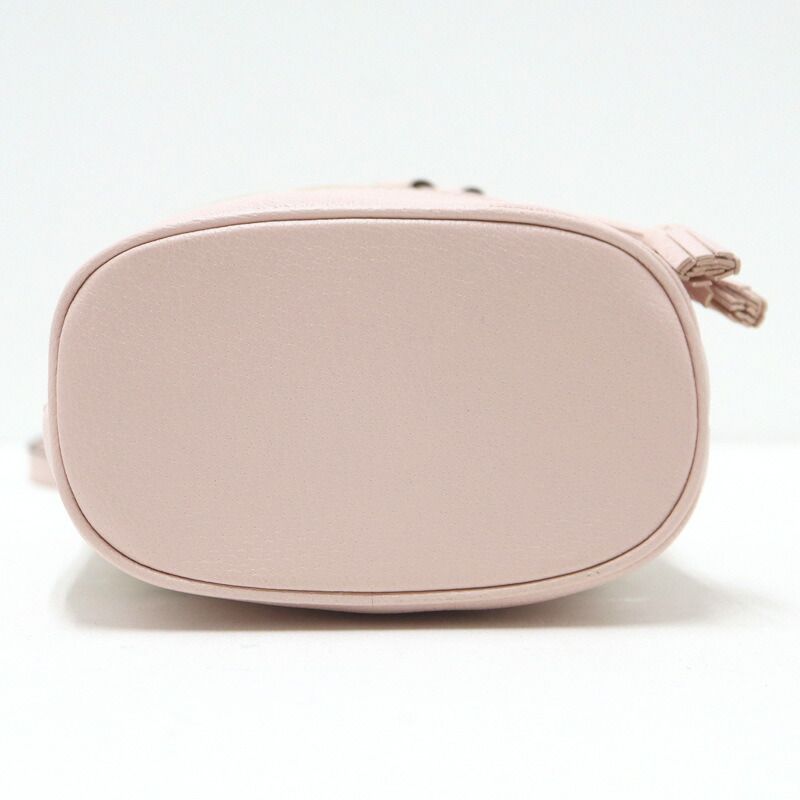 Gucci Jumbo GG Mini Bucket Shoulder Bag Beige Pink Canvas Leather X